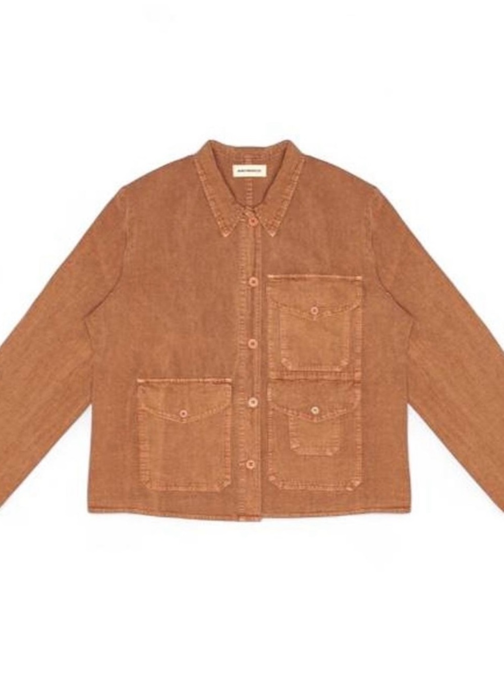 Bare Knuckles Canvas Cruiser Work Shirt Jacket in Rust Orange (XL)